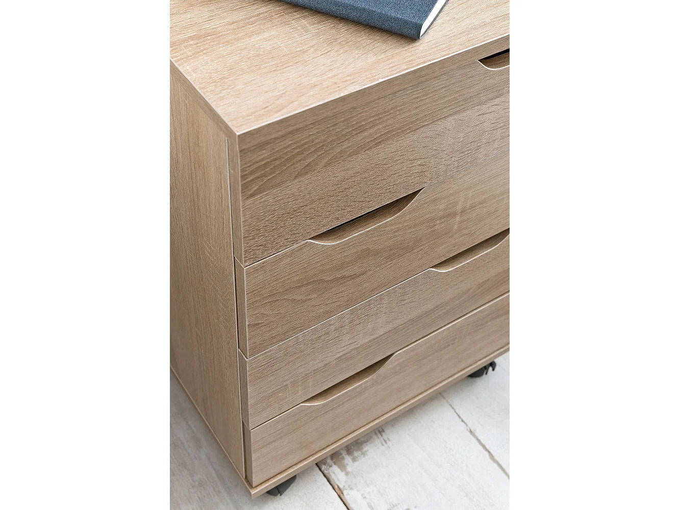 rolcontainer WL5.931 Sonoma 40x60x40cm ladekast kantoorcontainer | Bureaucontainer met laden | Container zijcontainer kantoor met zwenkwielen | Kleine ladecontainer