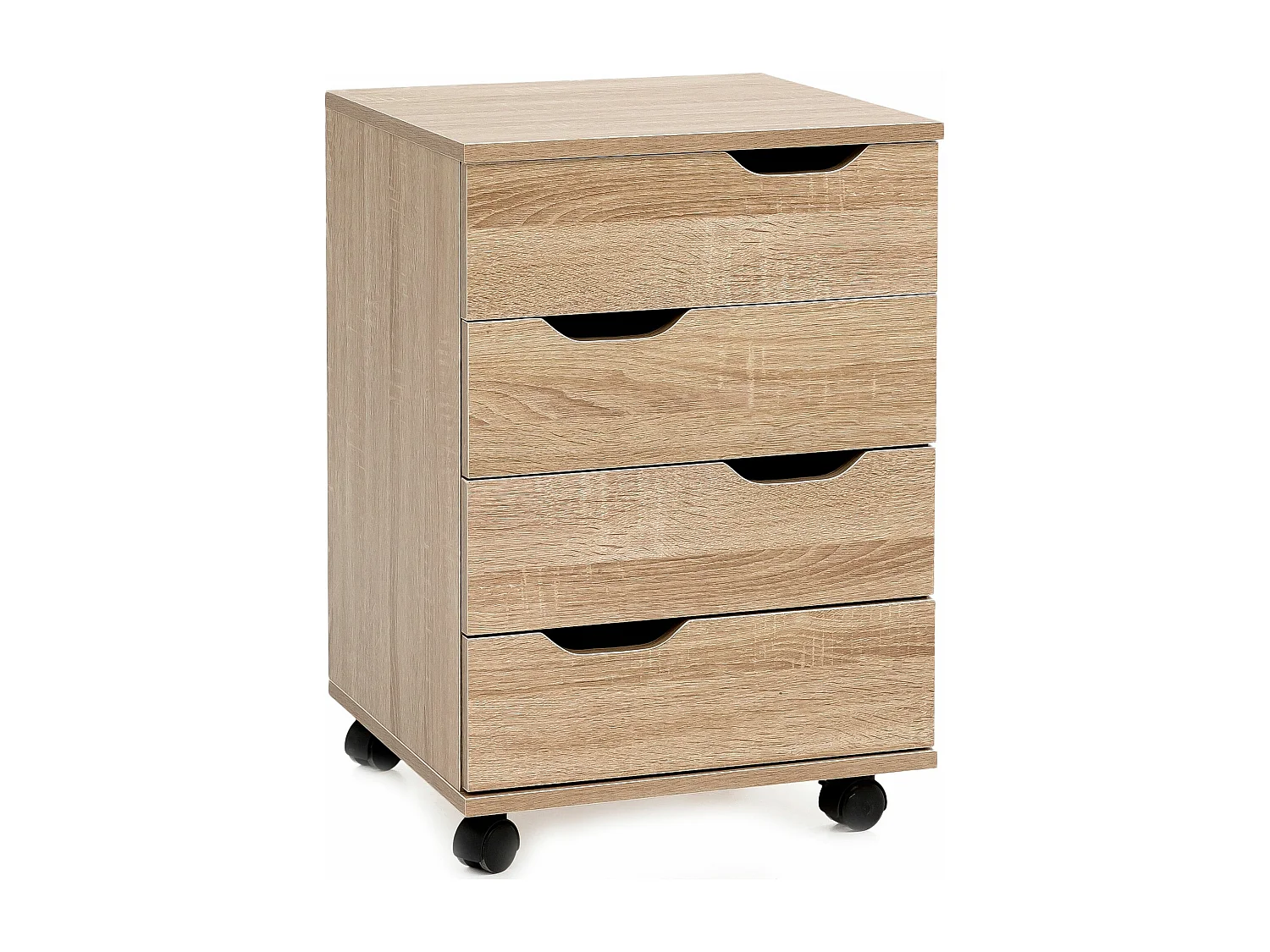 rolcontainer WL5.931 Sonoma 40x60x40cm ladekast kantoorcontainer | Bureaucontainer met laden | Container zijcontainer kantoor met zwenkwielen | Kleine ladecontainer