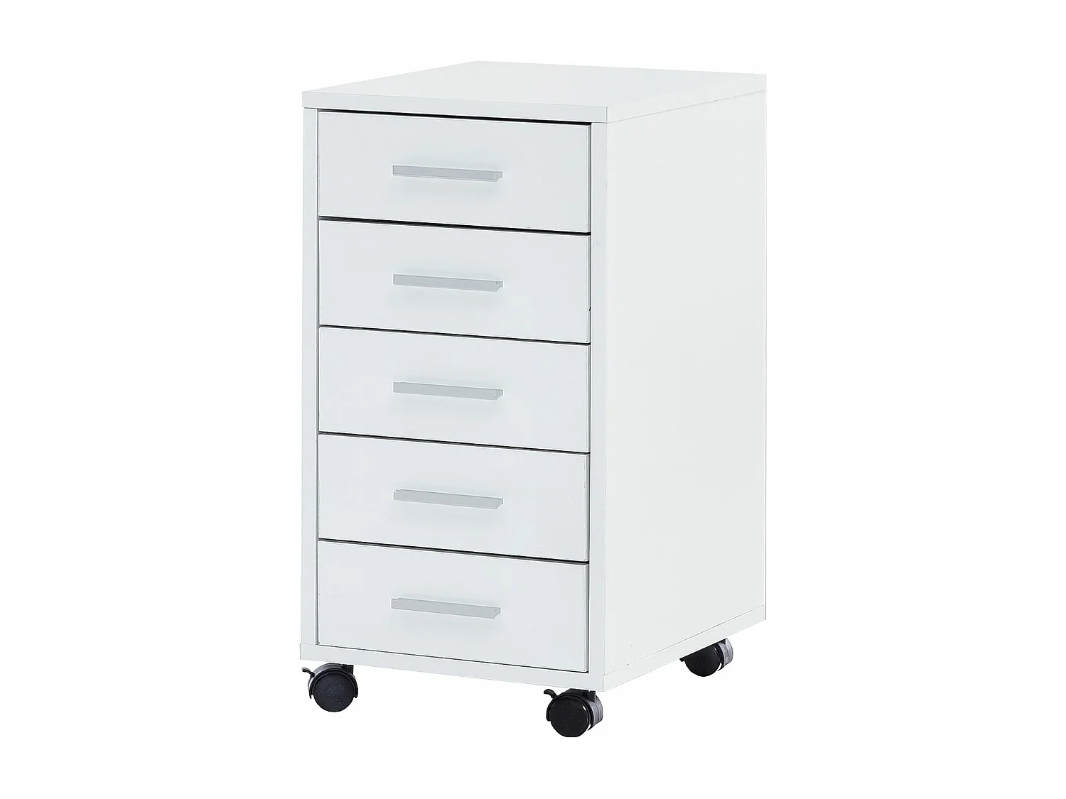 Rolcontainer LISA - Wit 33 x 63 x 38 cm - Vijf laden met wielen