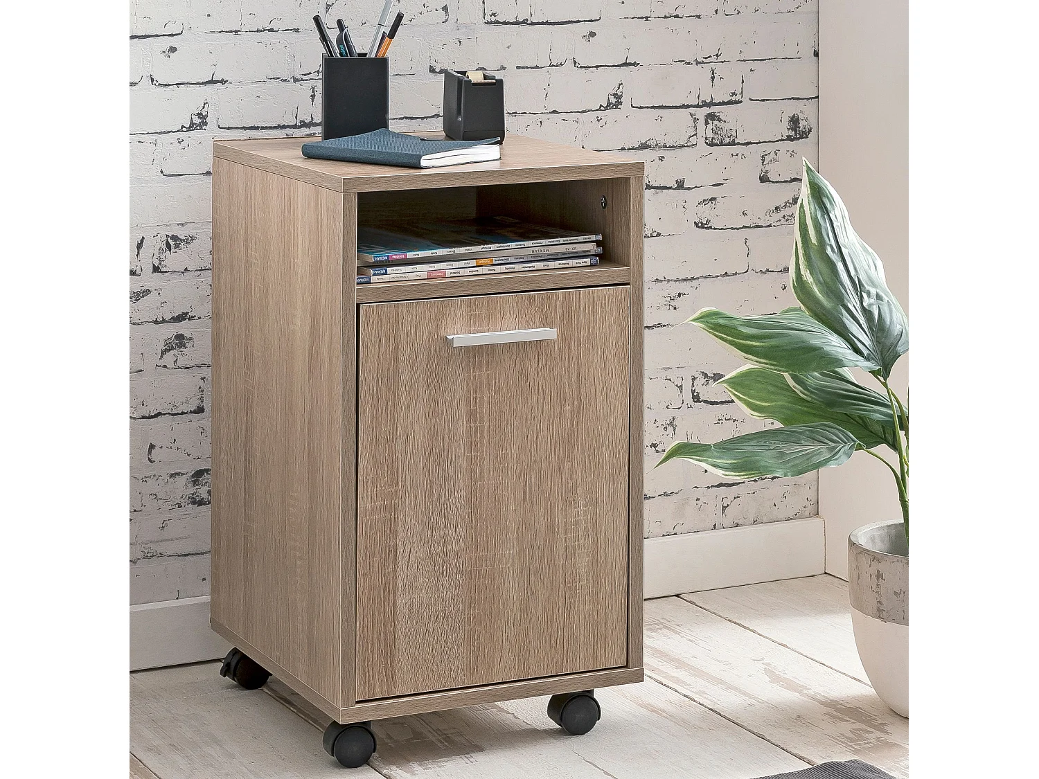 conteneur à roulettes WL5.929 Sonoma 33x60x38cm conteneur armoire de bureau conteneur | Conteneur