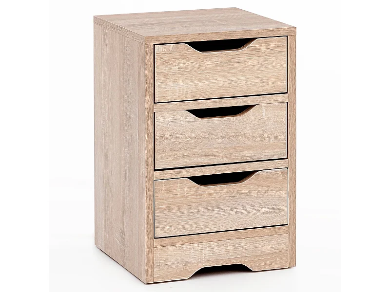 nachtconsole WL5.705 31x49x31 cm Sonoma met 3 laden | Bruin nachtkastje met opbergruimte | Nachtkastje Simple Modern | Nachtkastje Klein | Nachtkastje slaapkamer