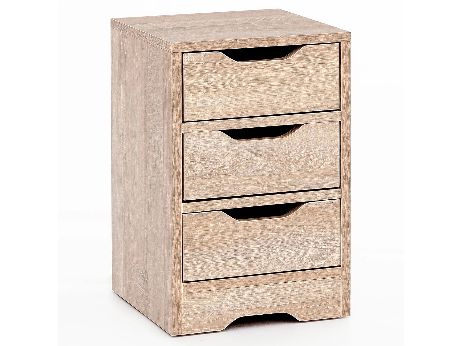 Nachtkonsole WL5.705 31x49x31 cm Sonoma mit 3 Schubladen, Braune Nachtkommode mit Stauraum,