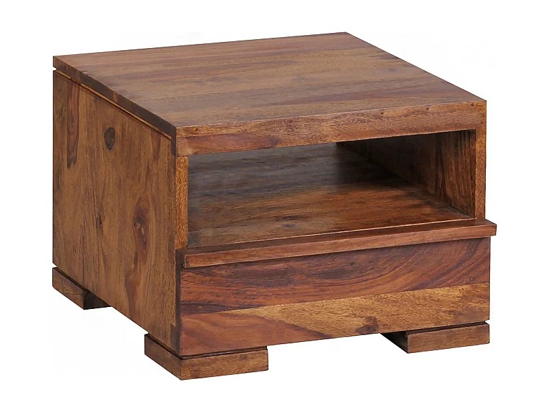 nachtkastje MUMBAI massief houten sheesham nachtkastje 30 cm 1 ladeplank nachtkastje landelijke stijl echt hout