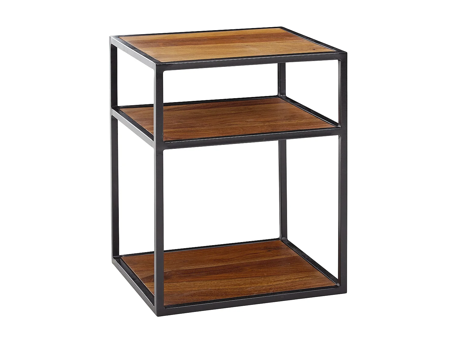 Nachttisch Sheesham Massivholz / Metall 40x50x35 cm Beistelltisch Hoch, Design Nachtkonsole