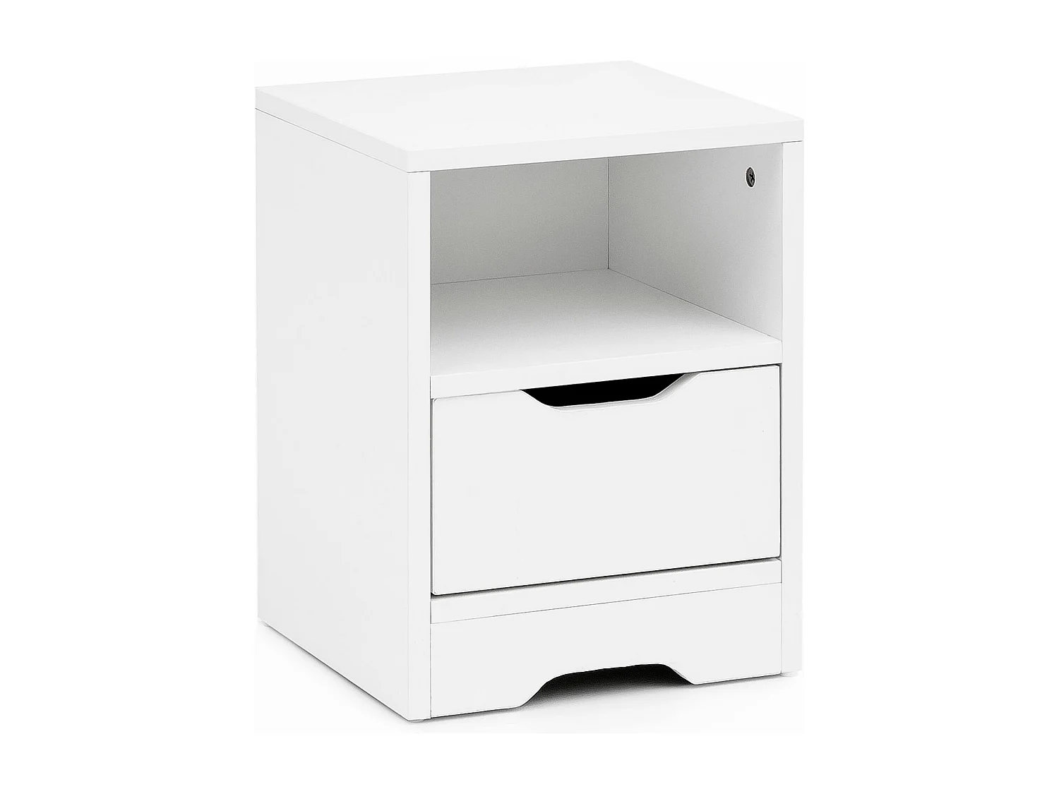 WL5.700 31x43x31cm Wit Matt 1 lade en opbergvak | Wit nachtkastje met opbergruimte | Nachtkastje Simple Modern | Nachtkastje Klein | Nachtkastje slaapkamer