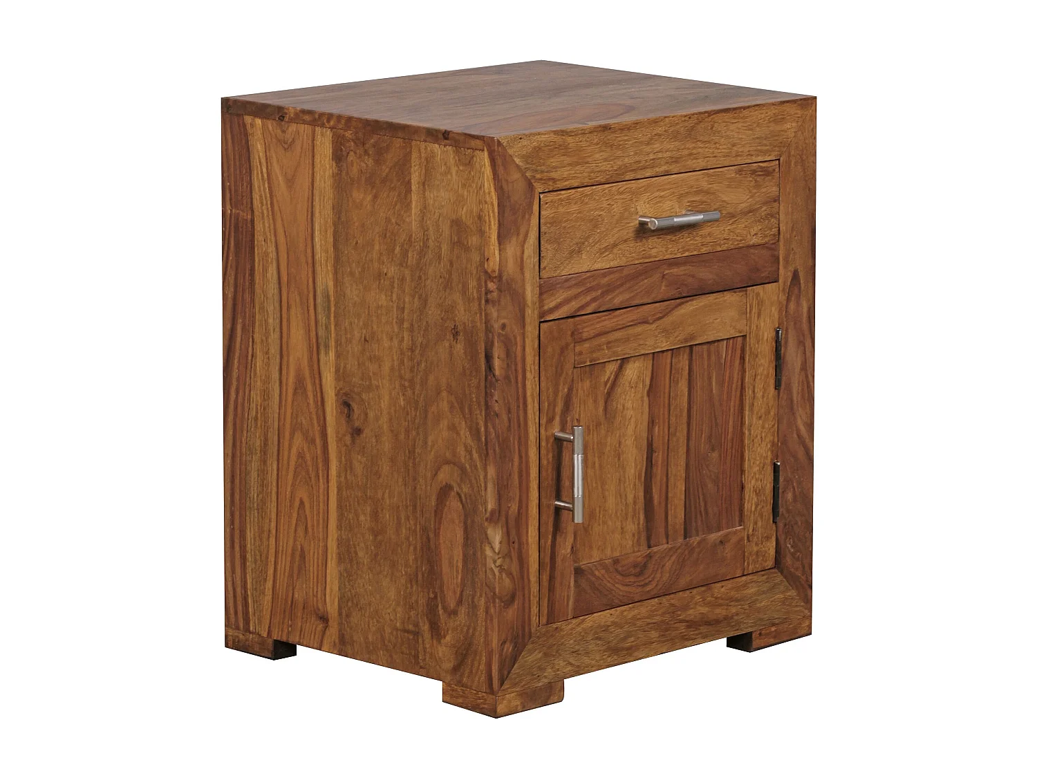 nachtkastje MUMBAI massief houten sheesham design nachtkastje 60 cm met lade en deur nachtkastje voor boxspring bed
