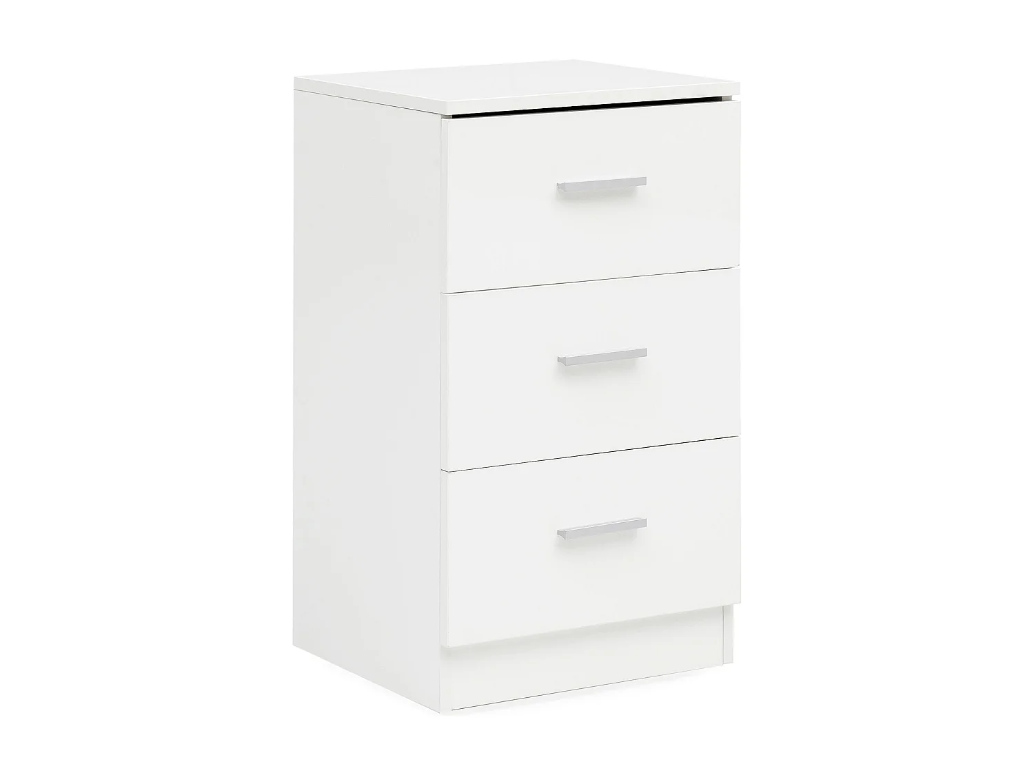 Wit WL5.868 38x66,5x35cm Hout Nachtkastje Hoogglans | Nachtkastje voor boxspringbed | Slaapkamer nachtkastje | Nachtkastje met 3 laden | Bed dressoir boxspring