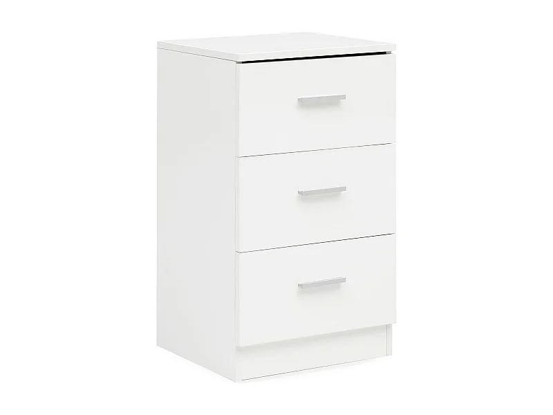 Wit WL5.868 38x66,5x35cm Hout Nachtkastje Hoogglans | Nachtkastje voor boxspringbed | Slaapkamer nachtkastje | Nachtkastje met 3 laden | Bed dressoir boxspring