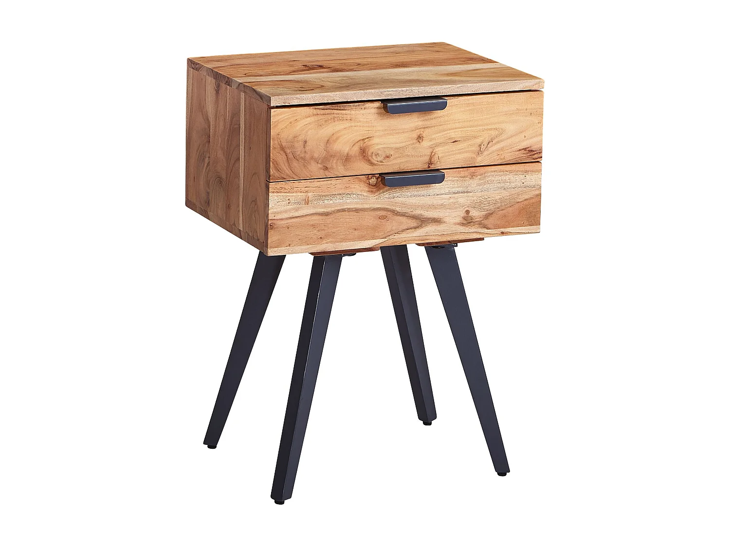 Nachtkonsole 47 x 65 x 35 cm Akazie Massivholz Nachttisch Boxspringbett, Nachtkästchen 2