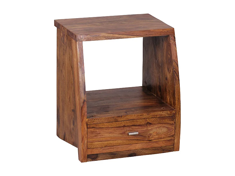 nachtkastje MUMBAI massief houten sheesham nachtkastje 53 cm 1 ladeplank nachtkastje landelijke stijl echt hout