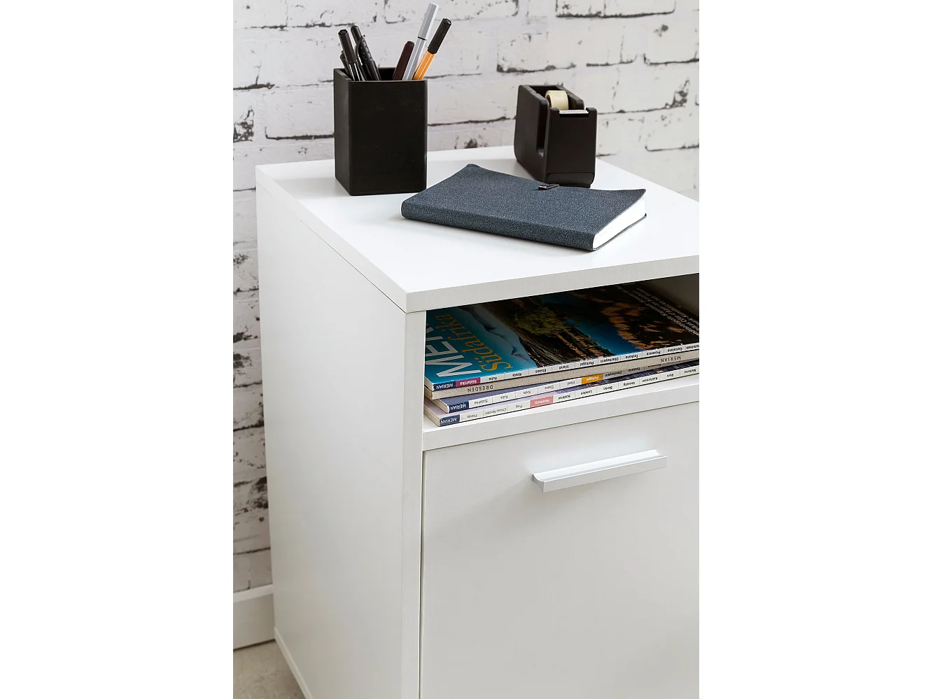 conteneur à roulettes WL5.928 blanc 33x60x38cm conteneur armoire de bureau conteneur | Conteneur