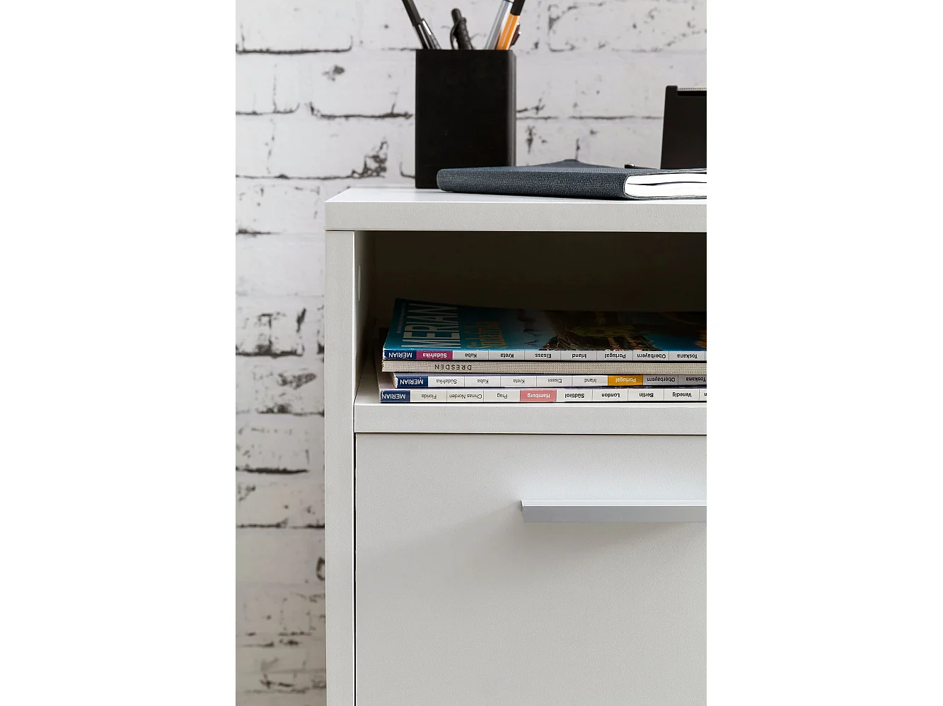 conteneur à roulettes WL5.928 blanc 33x60x38cm conteneur armoire de bureau conteneur | Conteneur