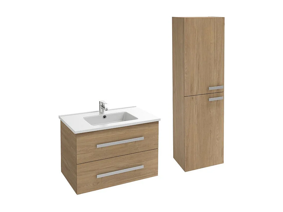 Pack meuble vasque 80 cm JACOB DELAFON Ola up chêne + colonne