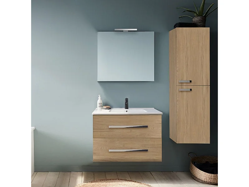 Pack meuble vasque 80 cm JACOB DELAFON Ola up chêne + colonne