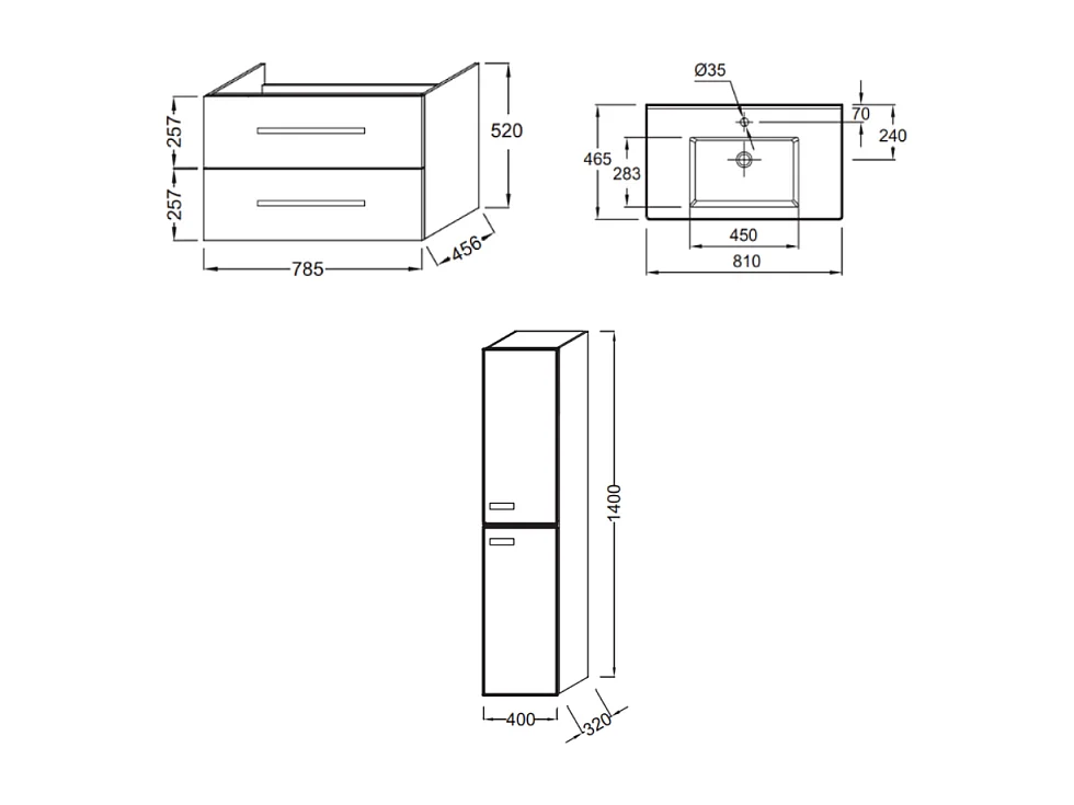 Pack meuble vasque 80 cm JACOB DELAFON Ola up chêne + colonne