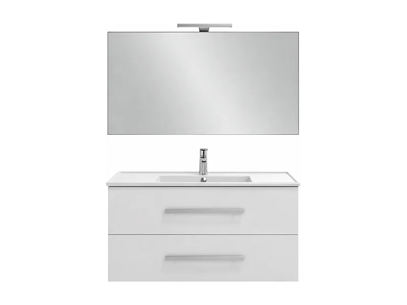 Pack meuble vasque 100 cm JACOB DELAFON Ola up blanc + miroir + spot