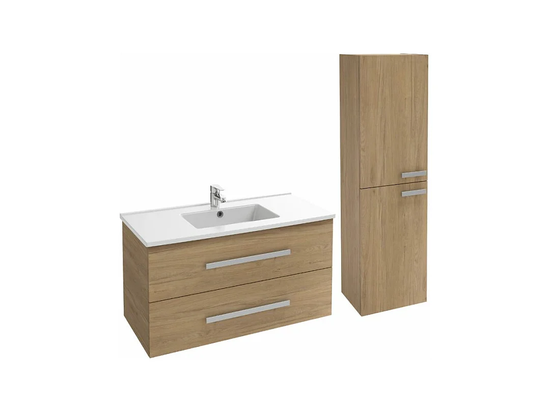 Pack meuble vasque 100 cm JACOB DELAFON Ola up chêne + colonne