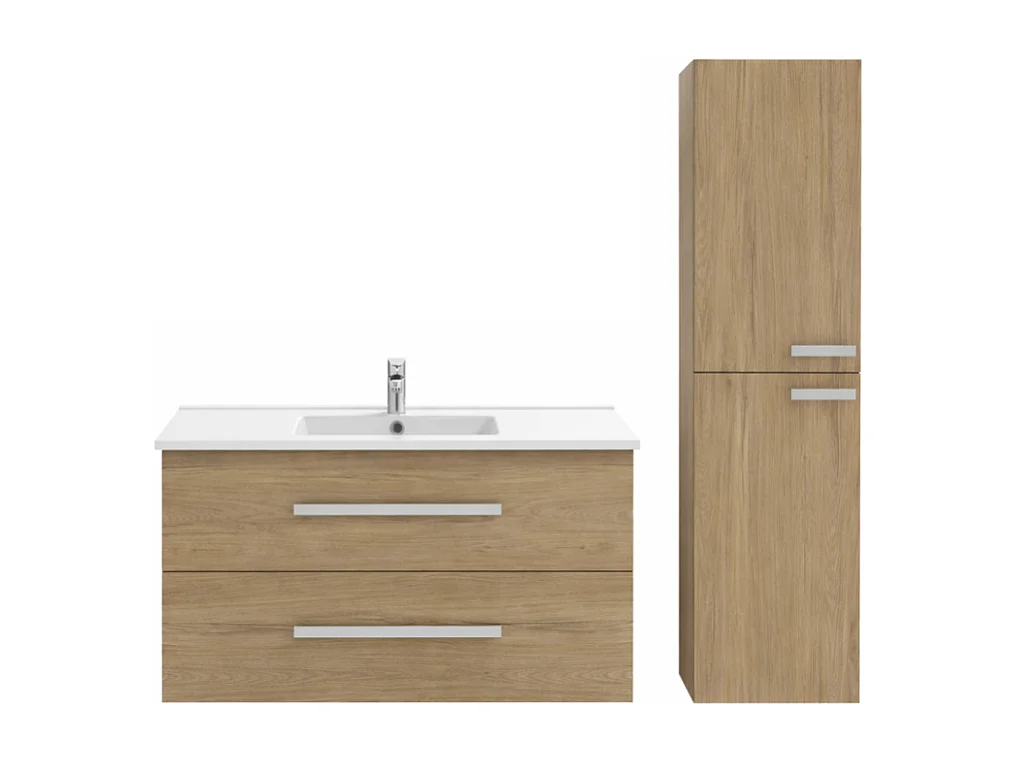 Pack meuble vasque 100 cm JACOB DELAFON Ola up chêne + colonne