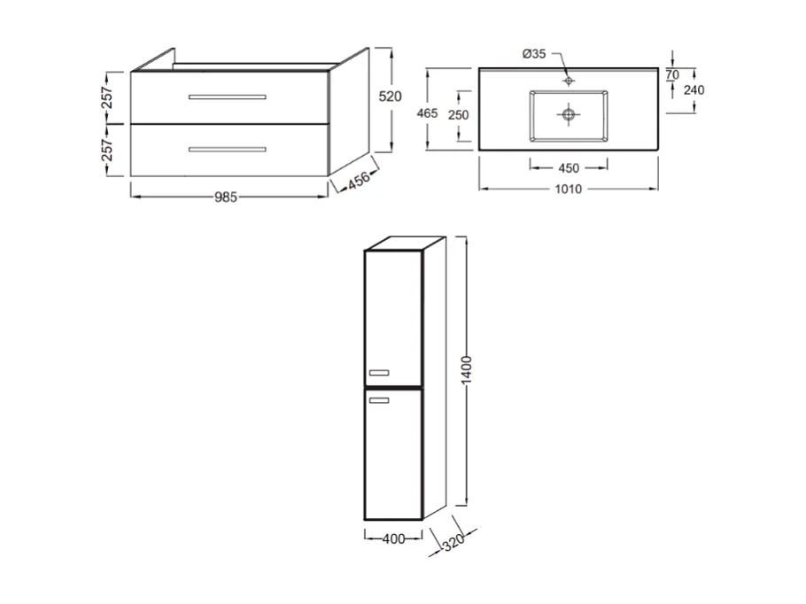 Pack meuble vasque 100 cm JACOB DELAFON Ola up chêne + colonne