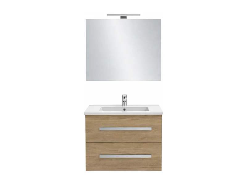 Pack meuble vasque 60 cm JACOB DELAFON Ola up chêne + miroir + spot