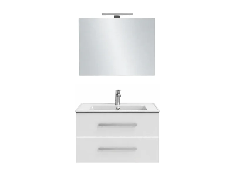 Pack meuble vasque 60 cm JACOB DELAFON Ola up blanc + miroir + spot