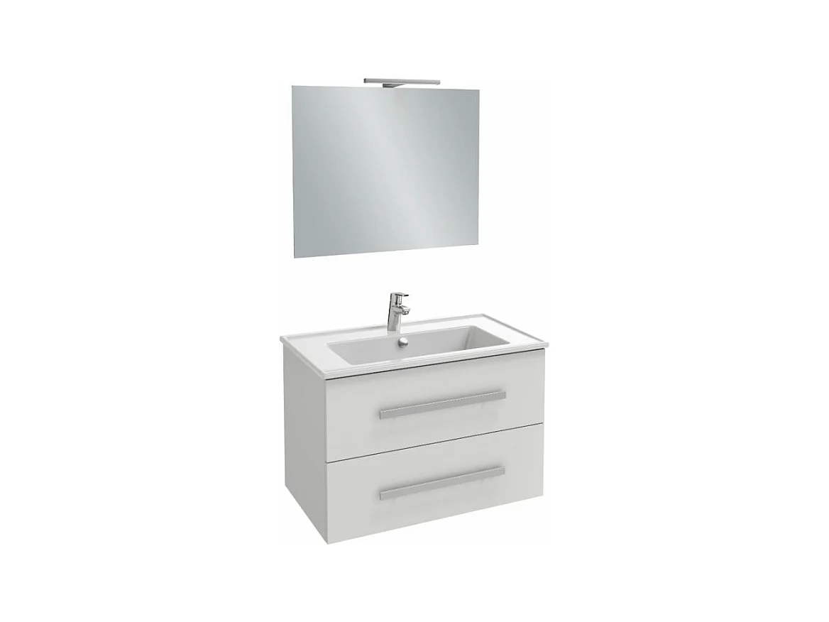 Pack meuble vasque 80 cm JACOB DELAFON Ola up blanc + miroir + spot