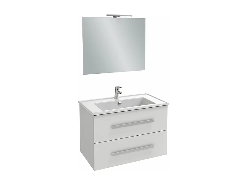Pack meuble vasque 80 cm JACOB DELAFON Ola up blanc + miroir + spot