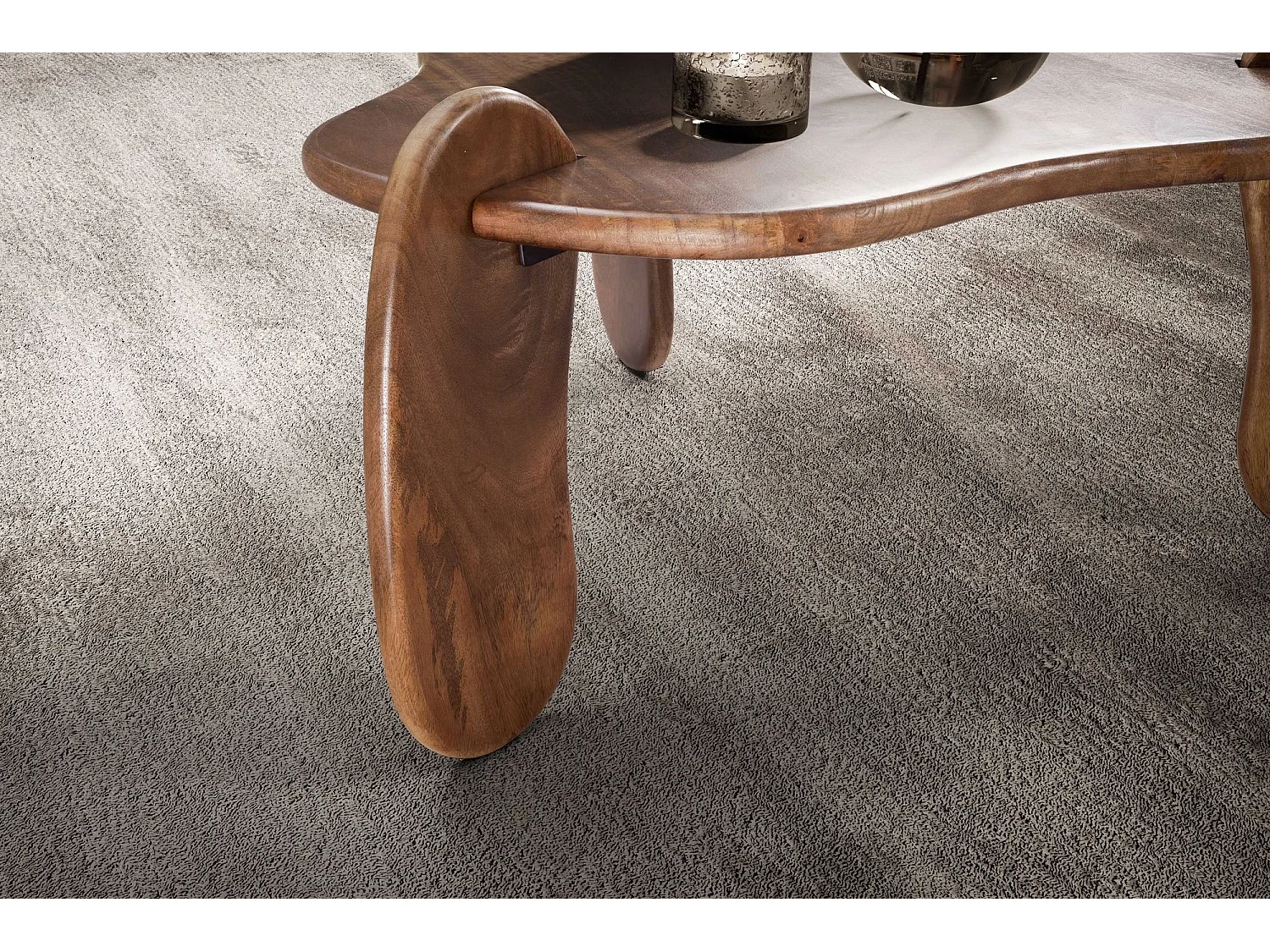 Couchtisch 78x78x39,5 cm Mango Massivholz Walnussfarben Sofatisch Niedrig, Dreibein