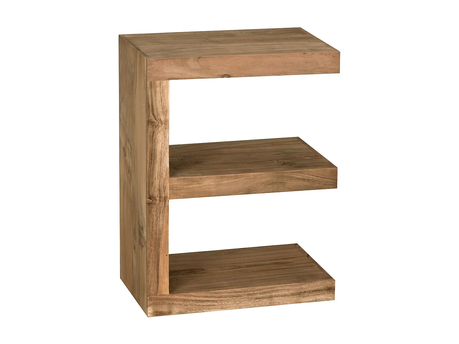 bijzettafel MUMBAI massief houten acacia E Cube 60 cm hoge salontafel design bruine salontafel in landelijke stijl