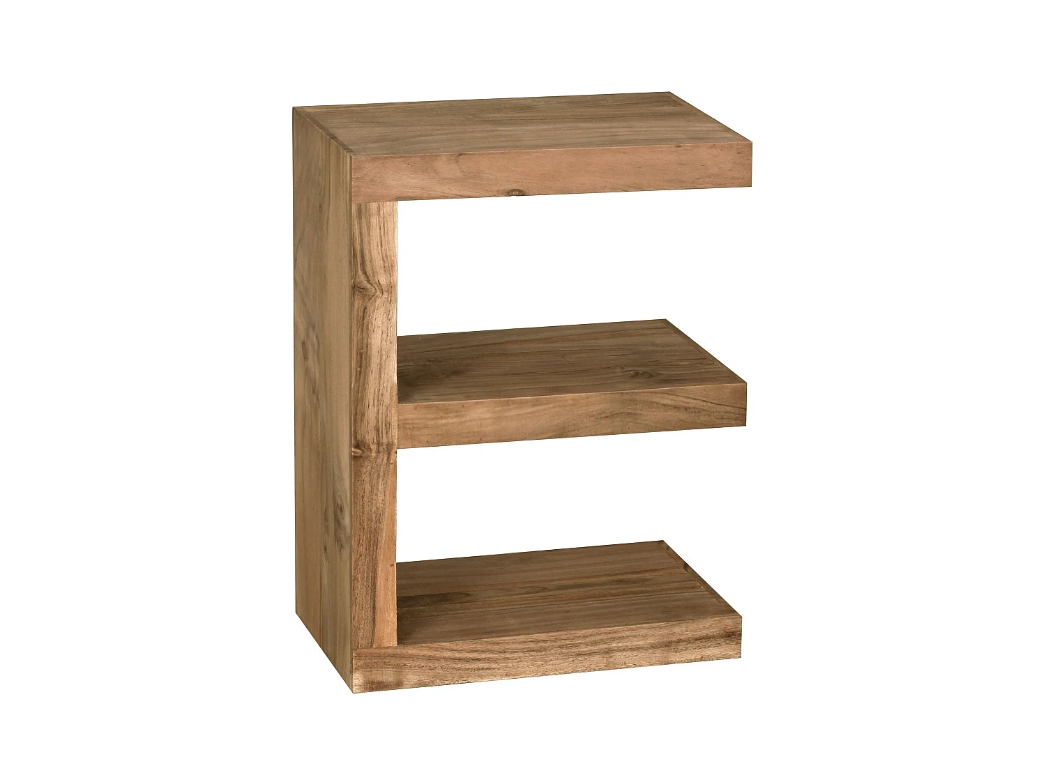 bijzettafel MUMBAI massief houten acacia E Cube 60 cm hoge salontafel design bruine salontafel in landelijke stijl