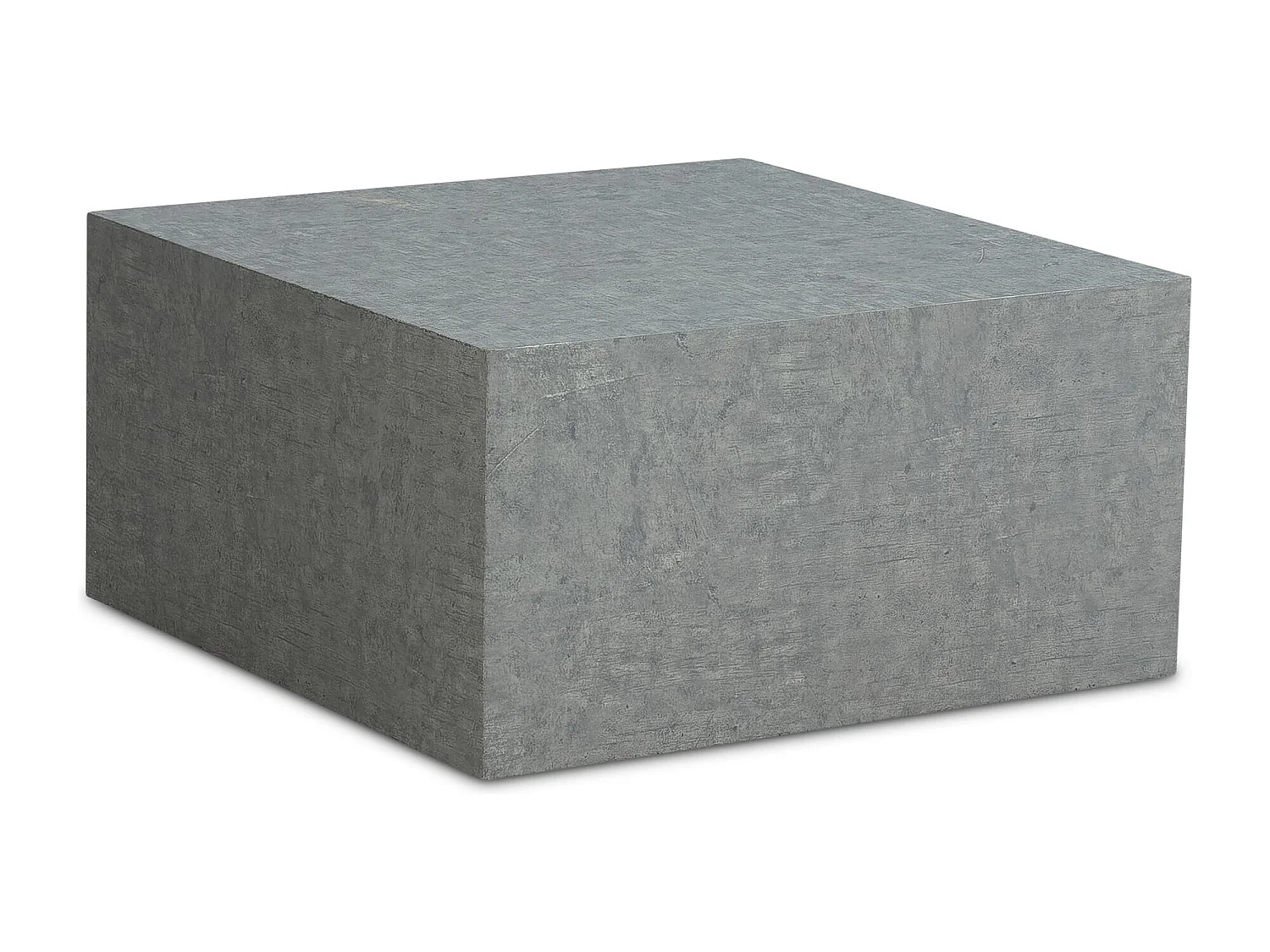 Couchtisch MONOBLOC 60x60x30 cm in Beton-Optik Grau, Design Wohnzimmertisch Cube Quadratisch,
