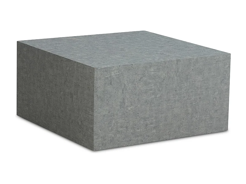 Table Basse de Salon MONOBLOC Aspect 60x60x30 cm Béton Gris, Table de Canapé Cube Carré, Design