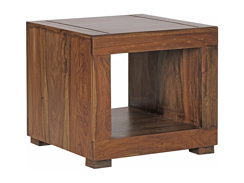 salontafel massief hout Sheesham 50 cm breed salontafel ontwerp donkerbruin landelijke stijl tafel