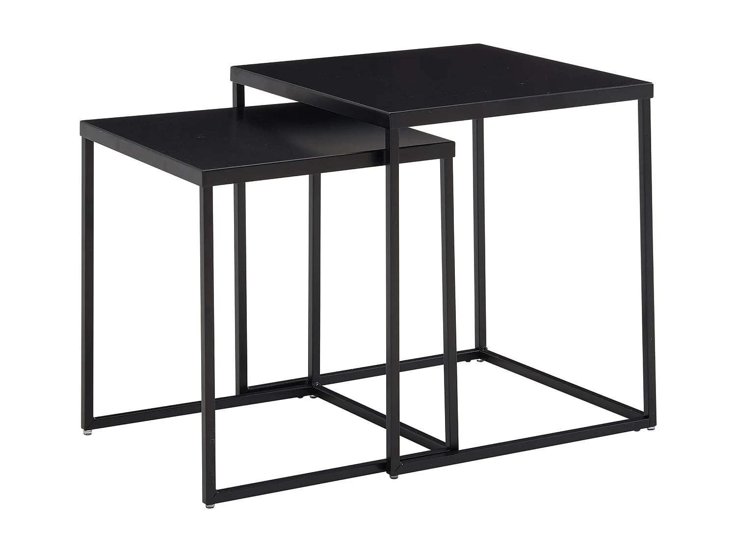 Tafel Set Metaal Salontafel set van 2 Vierkant Zwart