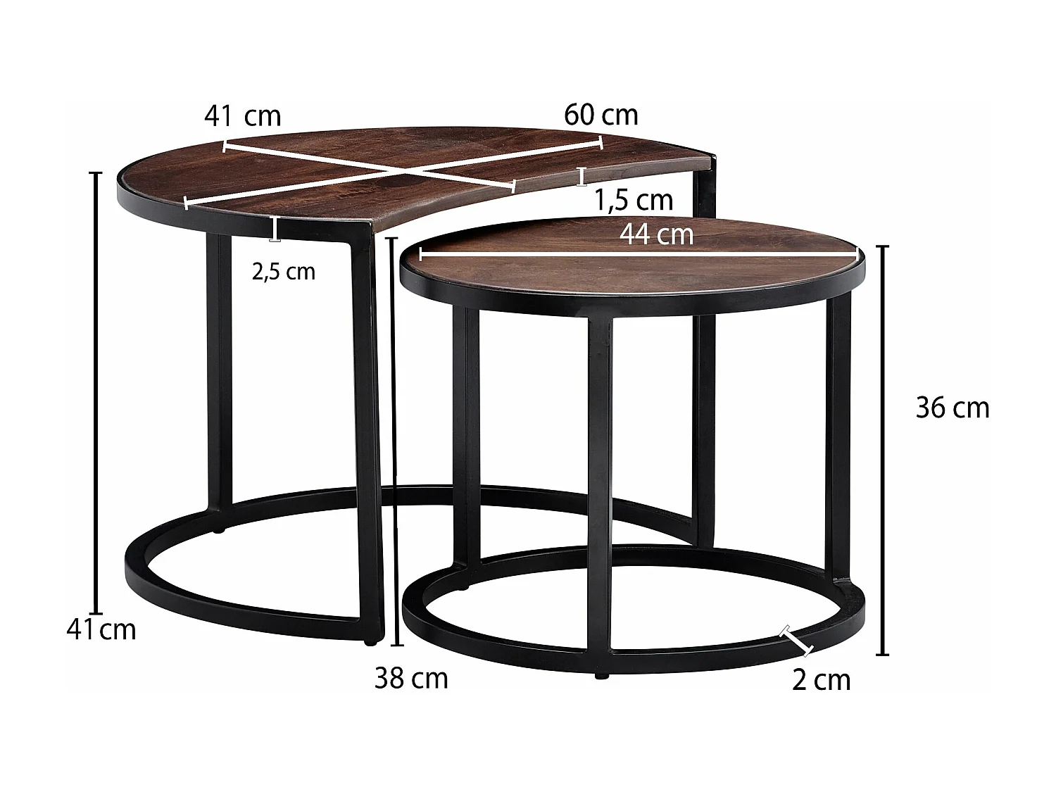 Sky Style Cakey Salontafel Set Donkerbruin
