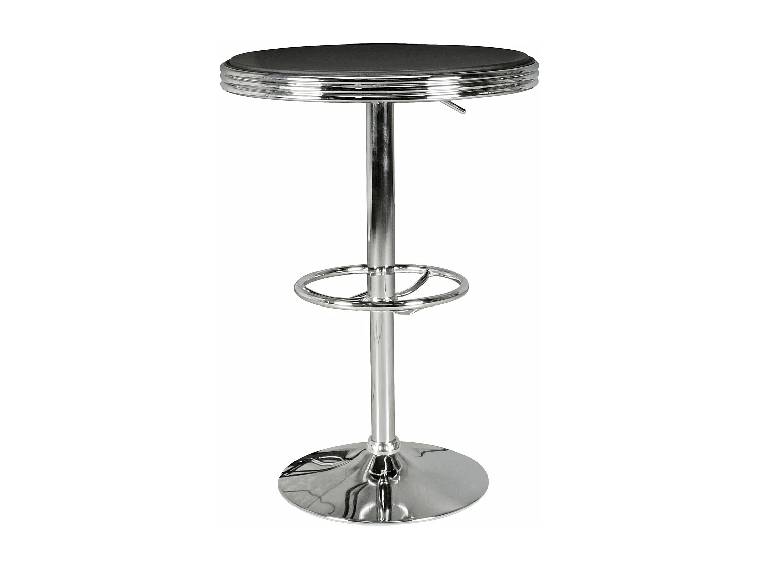 Sky Style- Elvis 60 x 60 Sidetable- Tavolino regolabile in altezza - Argento- Piano in pelle artificiale