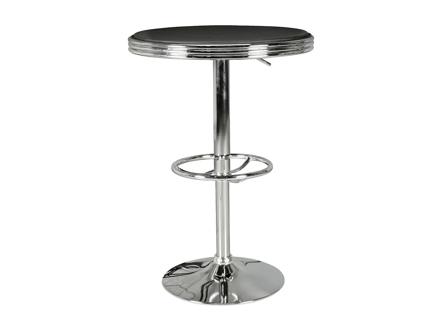 Table de bar American Diner ELVIS ronde Ø 60 cm simili cuir aluminium | table de bar rétro