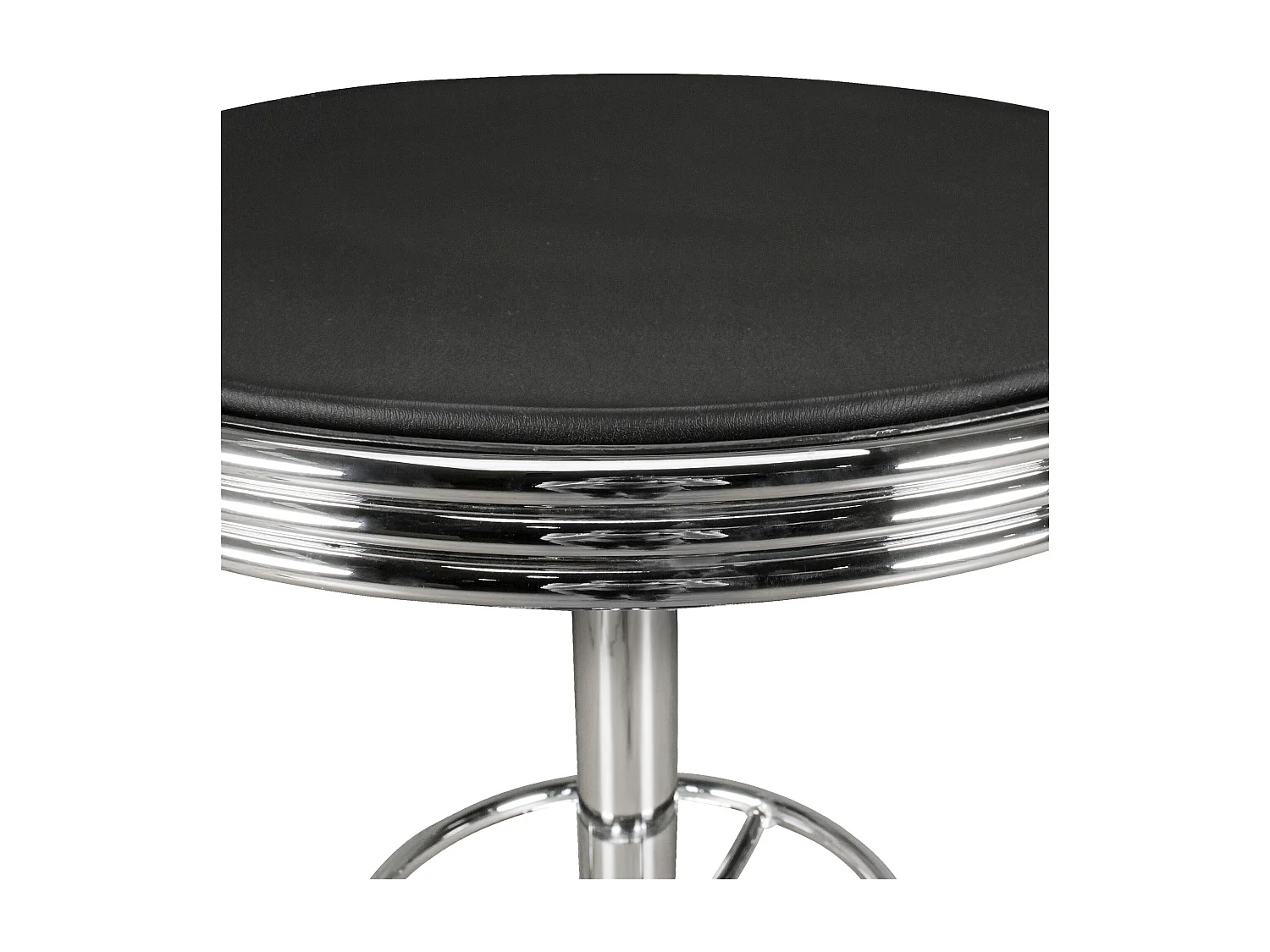 Table de bar American Diner ELVIS ronde Ø 60 cm simili cuir aluminium | table de bar rétro