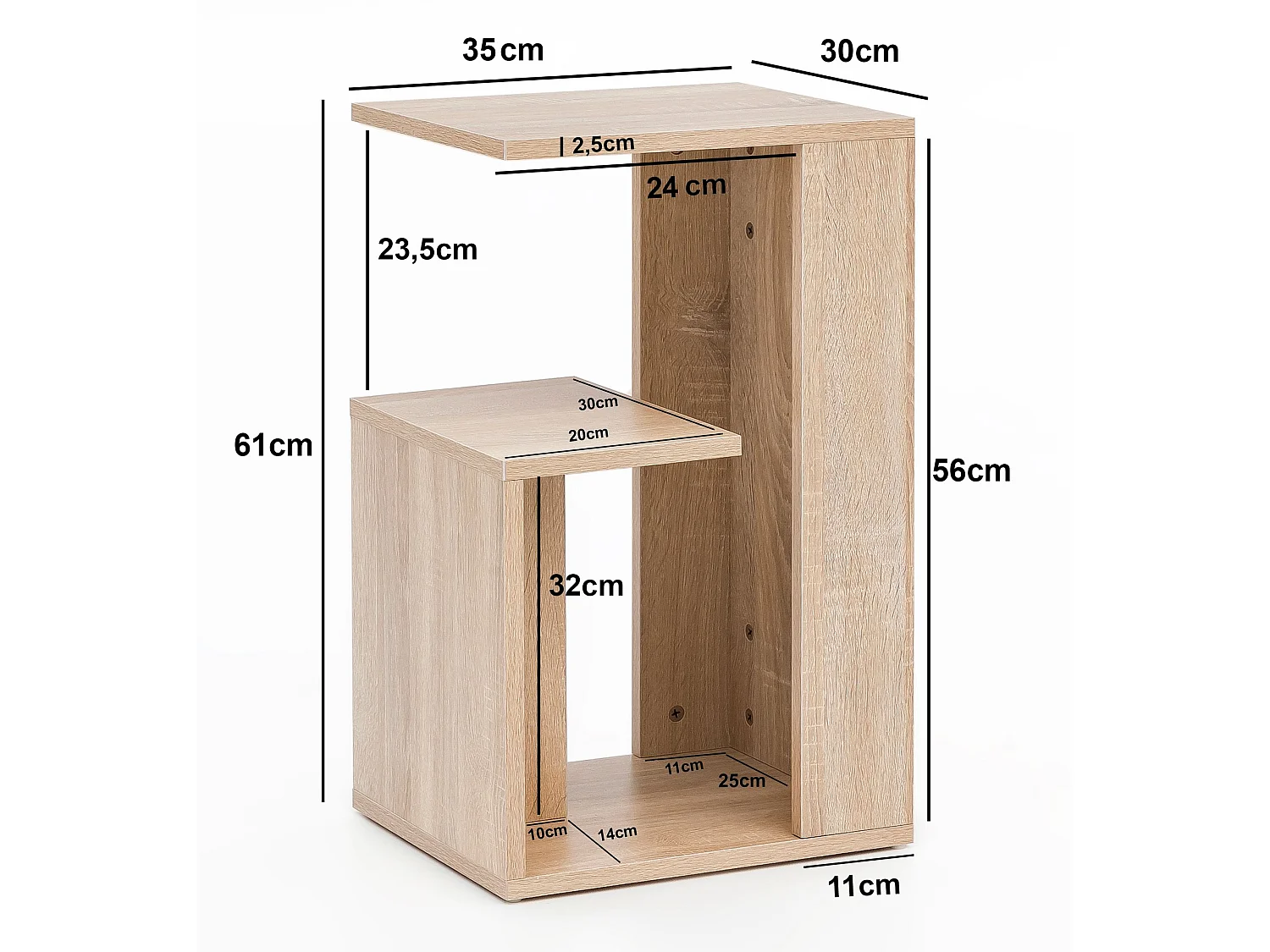 Beistelltisch 35x29,5x60 cm Sonoma Anstelltisch,