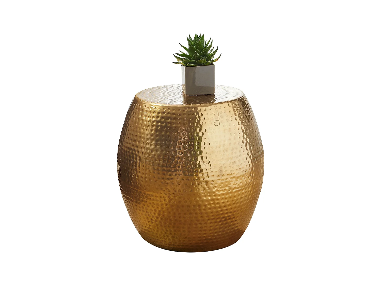 PETRO 42 x 42 x 42 cm aluminium gouden tafel oosterse rond | Designtafeltafel metaal Modern | Antischisch Schmal | Kleine Hammerschlag Abstelltisch