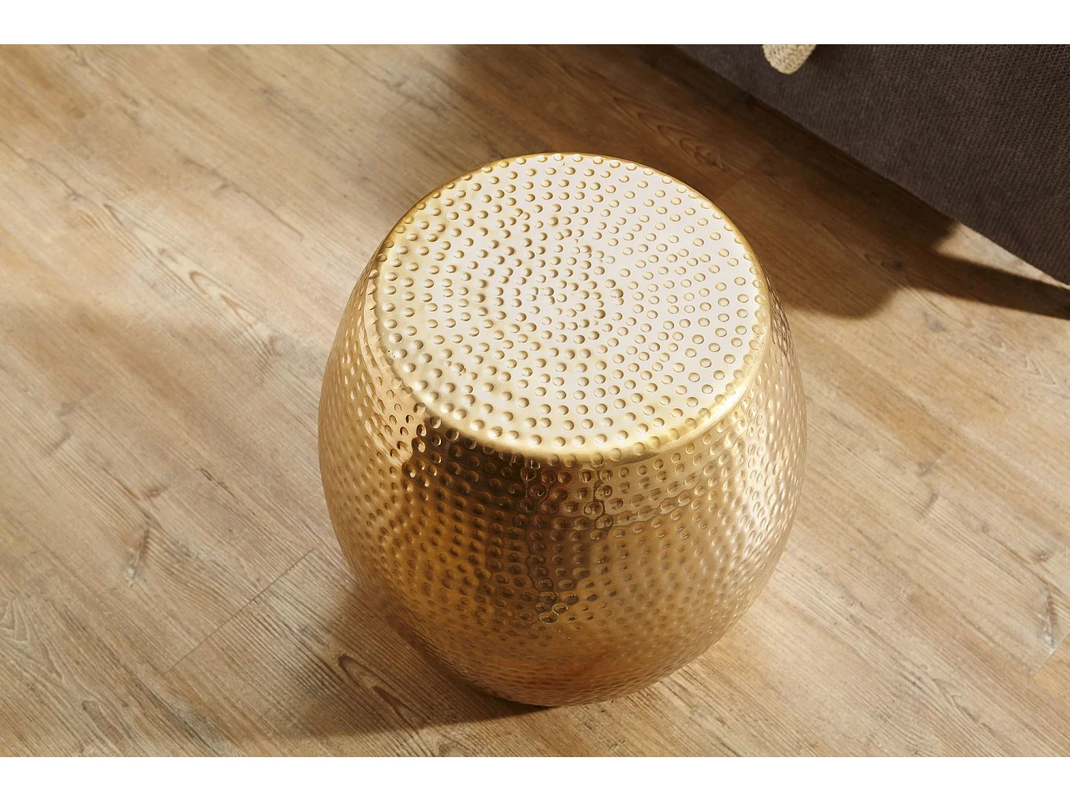 Beistelltisch 42 x 42 x 42 cm Aluminium Gold Dekotisch Orientalisch Rund, Designer Ablagetisch