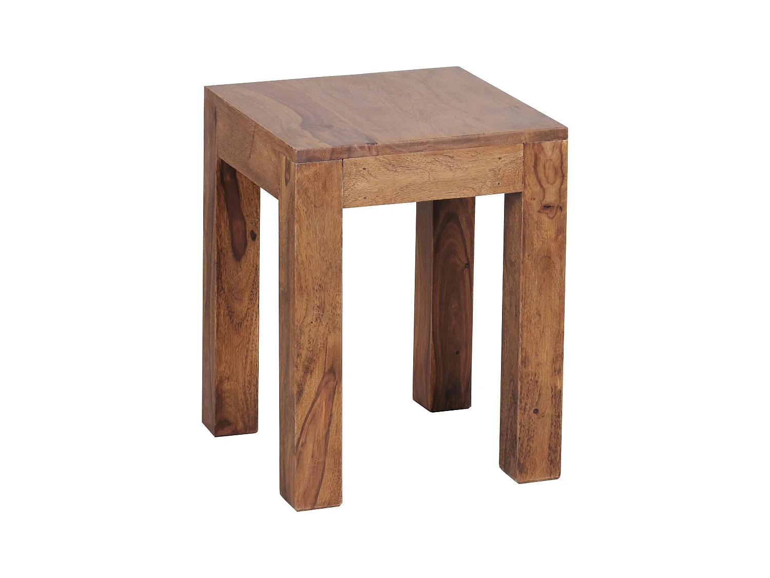 bijzettafel MUMBAI massief houten sheesham 35 x 35 cm woonkamertafel design donkerbruine salontafel in landelijke stijl