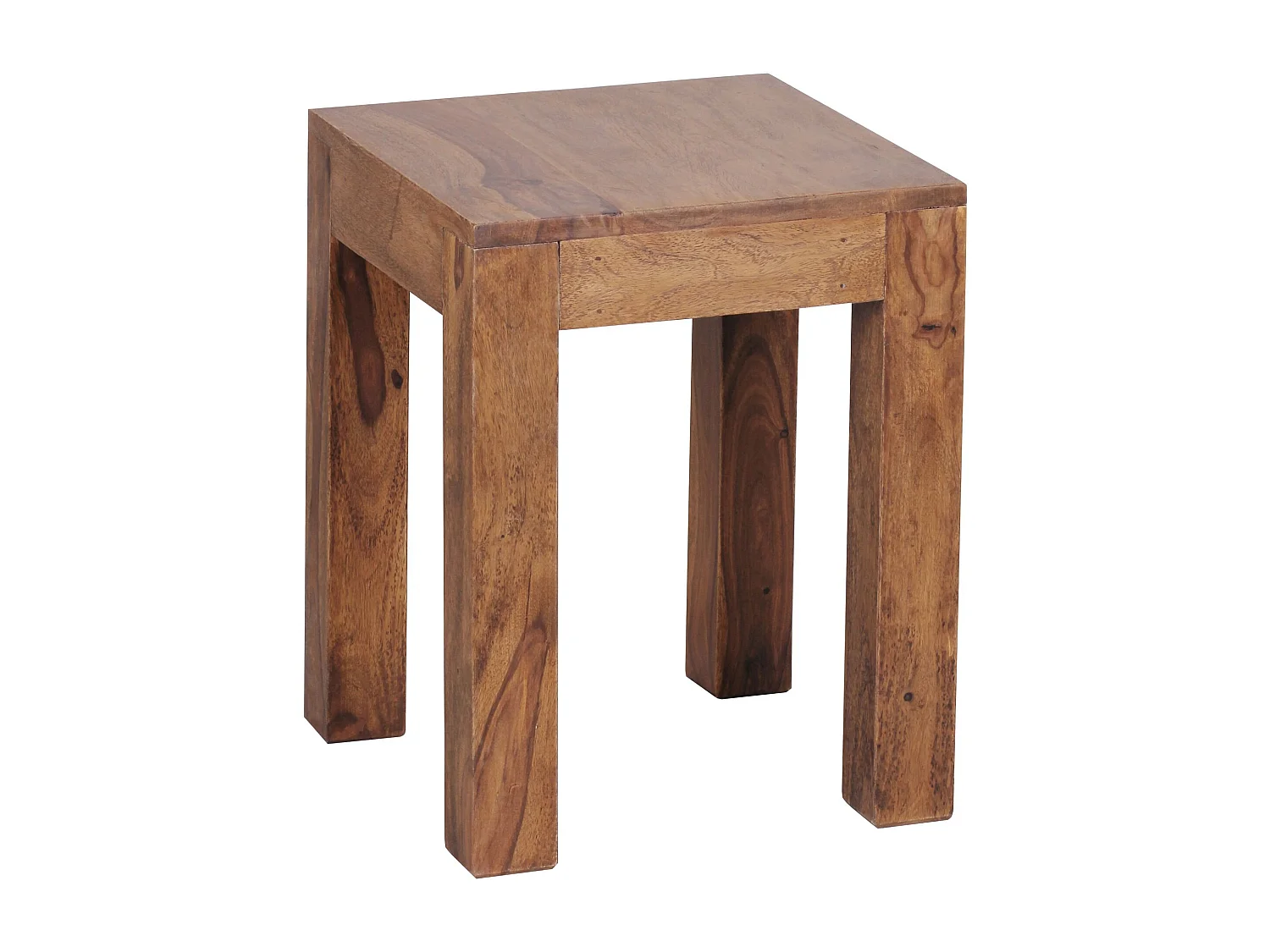bijzettafel MUMBAI massief houten sheesham 35 x 35 cm woonkamertafel design donkerbruine salontafel in landelijke stijl