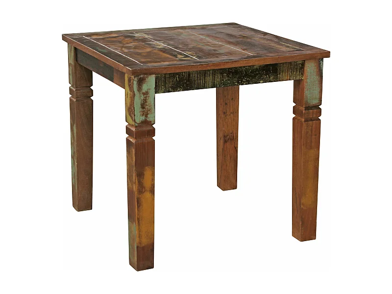 eettafel DELHI 80 x 80 x 76 cm Mango shabby chic massief hout | Ontwerp uw villa te dineren boot hout | Tafel om te dineren rechthoekige | Keukentafel 4 personen