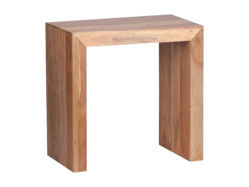 bijzettafel MUMBAI massief houten acacia 60 x 35 cm woonkamertafel design donkerbruine salontafel in landelijke stijl