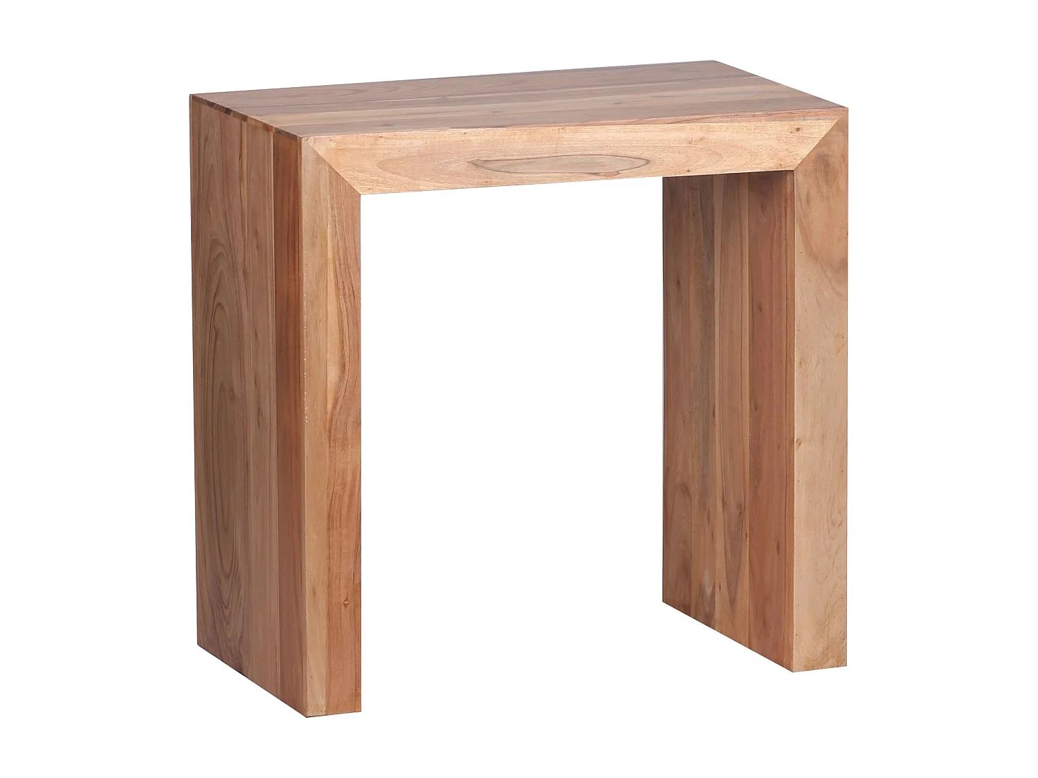 bijzettafel MUMBAI massief houten acacia 60 x 35 cm woonkamertafel design donkerbruine salontafel in landelijke stijl