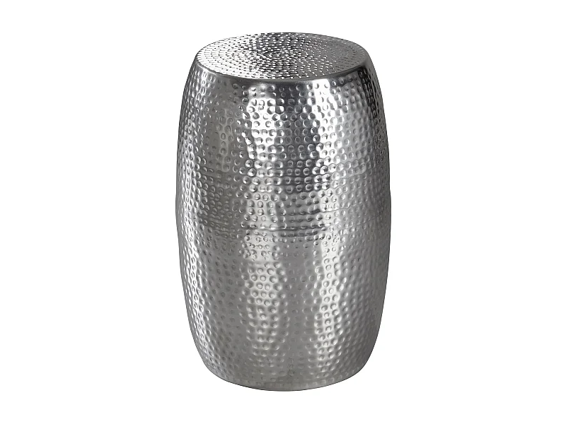 tafel PEDRO 30x49,5x30cm aluminium zilveren tafel oosterse rond | Kleine Hammerschlag Abstellisch | Designtafel design metaal modern | Smalle kleine tafel