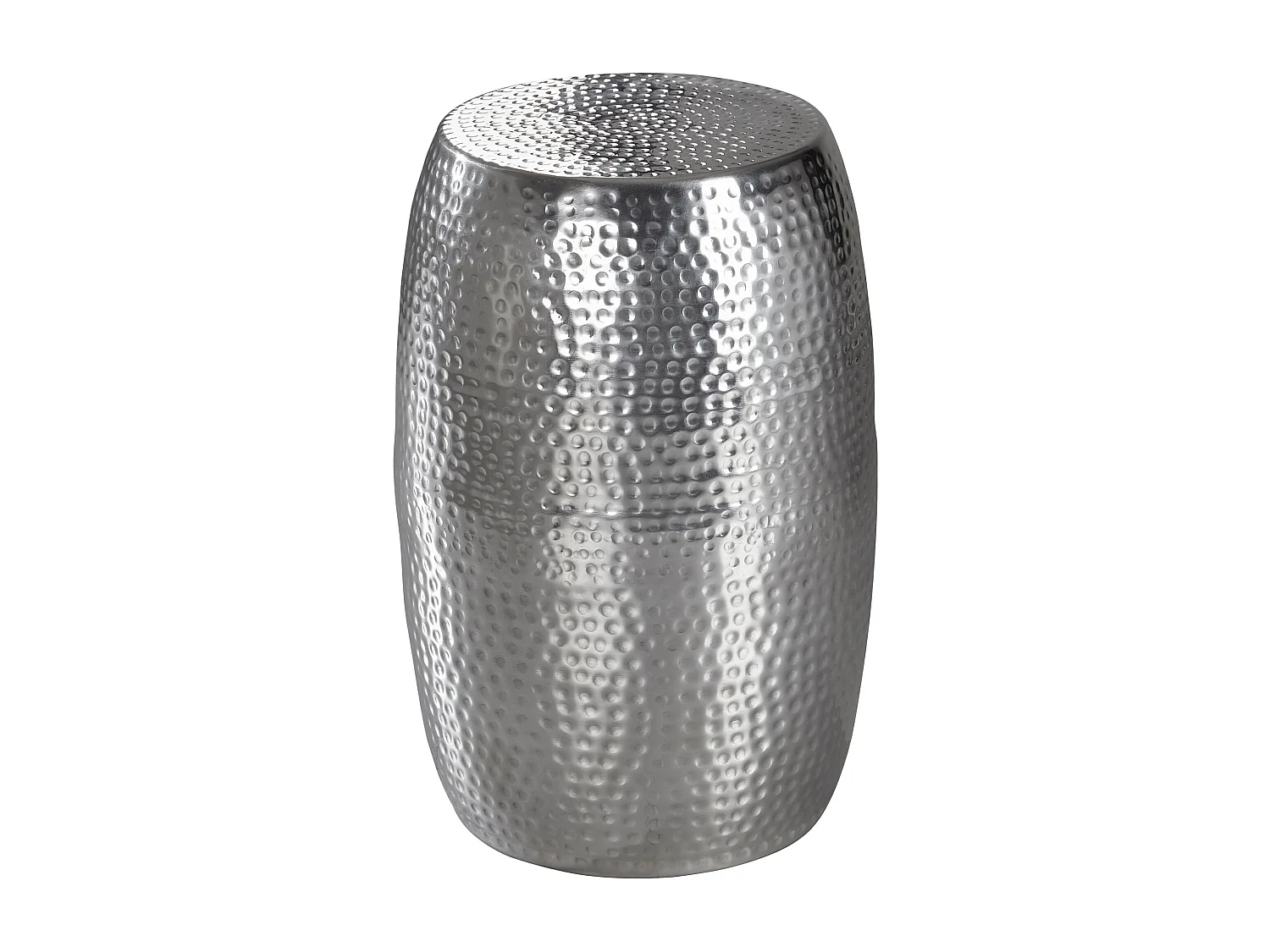 Beistelltisch 30x49,5x30cm Aluminium Silber Dekotisch orientalisch rund, Kleiner Hammerschlag