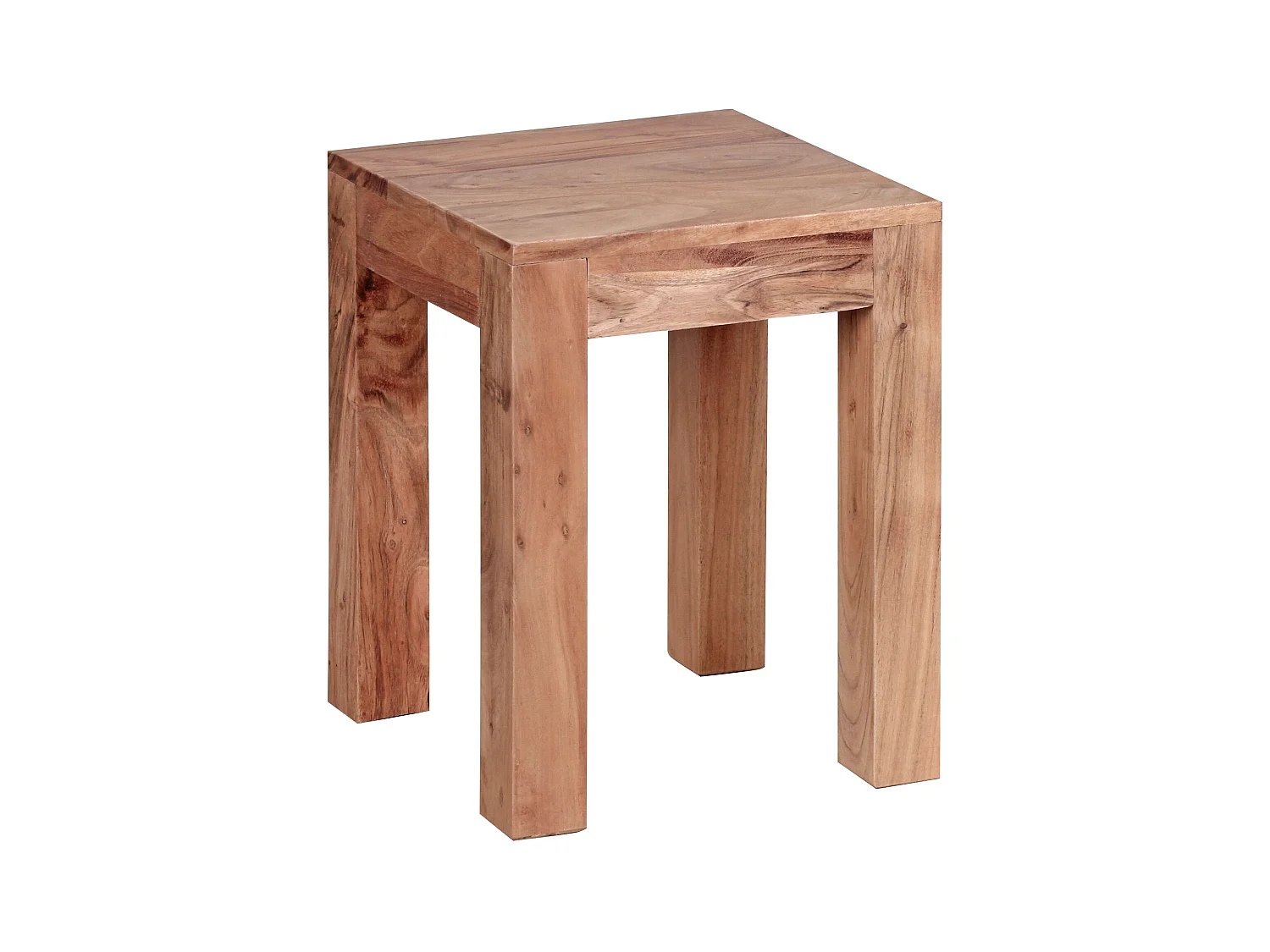 bijzettafel MUMBAI massief hout acacia 35 x 35 cm woonkamertafel design donkerbruine salontafel in landelijke stijl