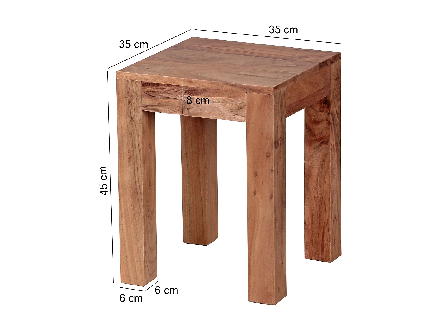 table d'appoint MUMBAI en bois massif d'acacia 35 x 35 cm table de salon design table basse de